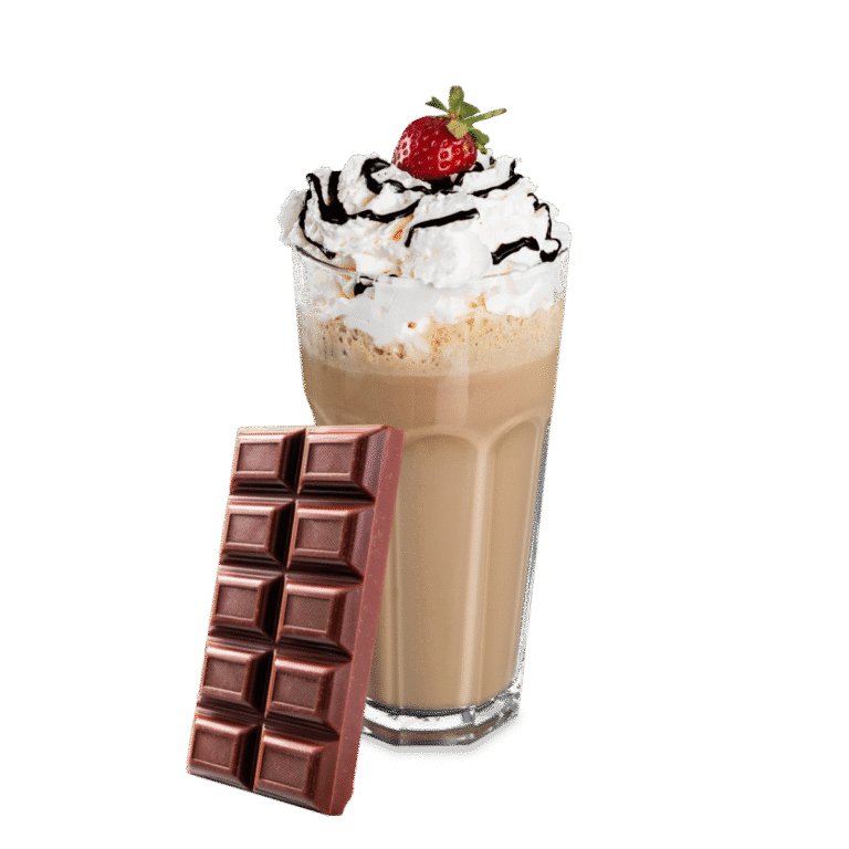 Milkshake ve nargile masada, kafenin serinletici ve huzurlu paketi.