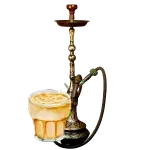 Nargile, tatlı ve içecekleri gösteren niliyakafe menüsü.